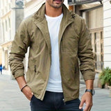 Heren Outdoor Jacket met Capuchon en Ritszakken