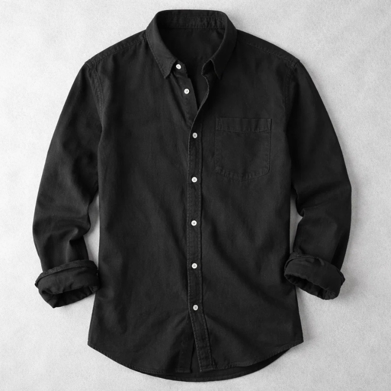 Heren Overhemd Lange Mouw met Button-down Kraag en Borstzak