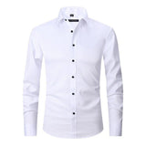 Heren Overhemd Lange Mouw met Puntkraag en Knoopsluiting Slim Fit