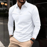 Heren Polo met Lange Mouwen en Klassieke Kraag Slim Fit