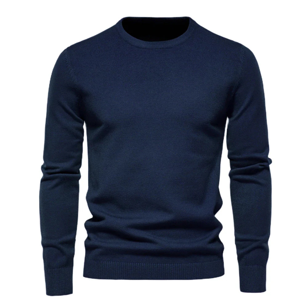 Heren Pullover met Ronde Hals Donkerblauw