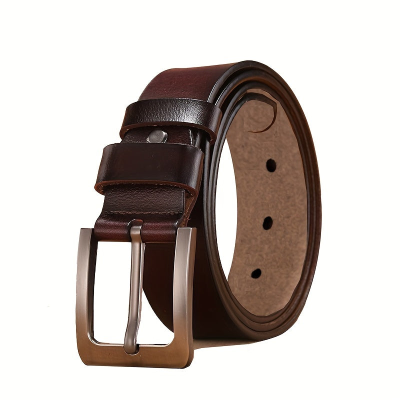 Heren Riem met Pin-gesp en Leren Look Bruin