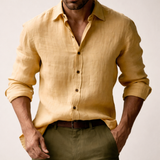 Heren Shirt Lange Mouw met Klassieke Kraag en Knoopsluiting