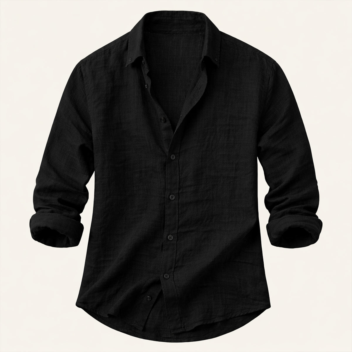 Heren Shirt Lange Mouw met Klassieke Kraag en Knoopsluiting