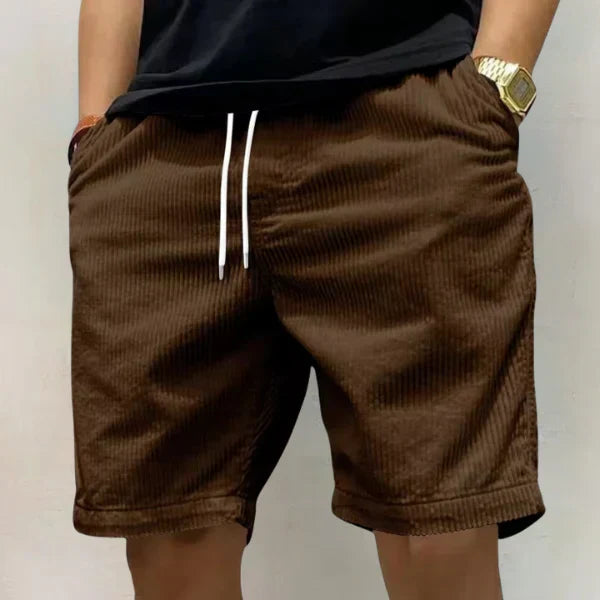 Heren Shorts met Elastische Taille en Trekkoord Bruin