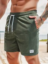 Heren Shorts met Elastische Taille, Trekkoord en Zijzakken