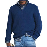 Heren Sweater met Opstaande Kraag en Kwart Rits