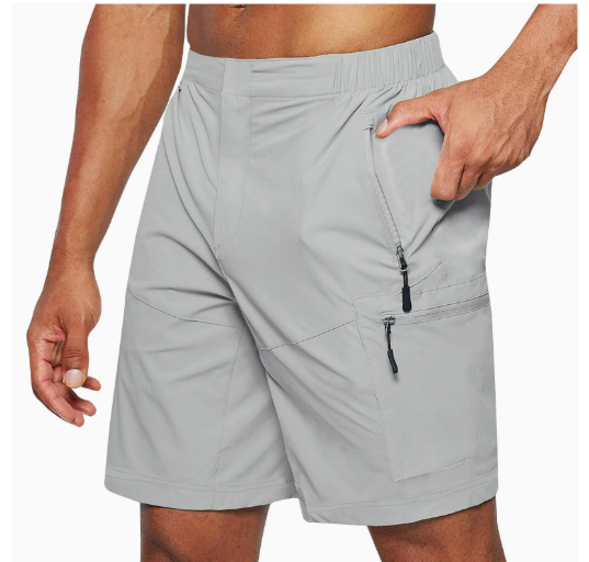 Heren Trainingsshorts met Elastische Taille Lichtgrijs
