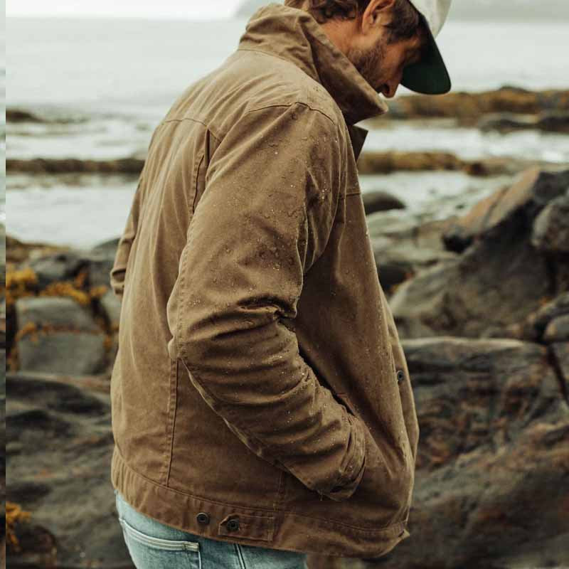 Heren Utility Jacket met Staande Kraag en Knoopsluiting