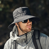 Unisex Bucket Hat met Brede Rand en Kinkoord voor Wandelen en Strand