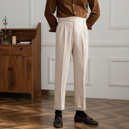 Heren Pantalon met Rechte Pasvorm Wit