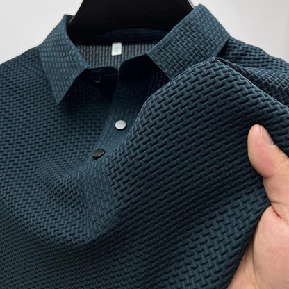 Heren Poloshirt met Mesh Details voor Stijl en Comfort Marineblauw