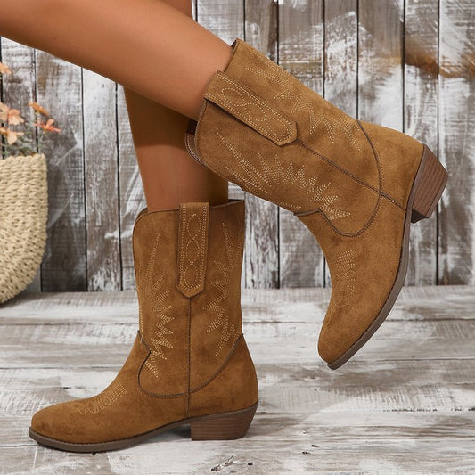 Dames Cowboy Enkellaarzen Bruin