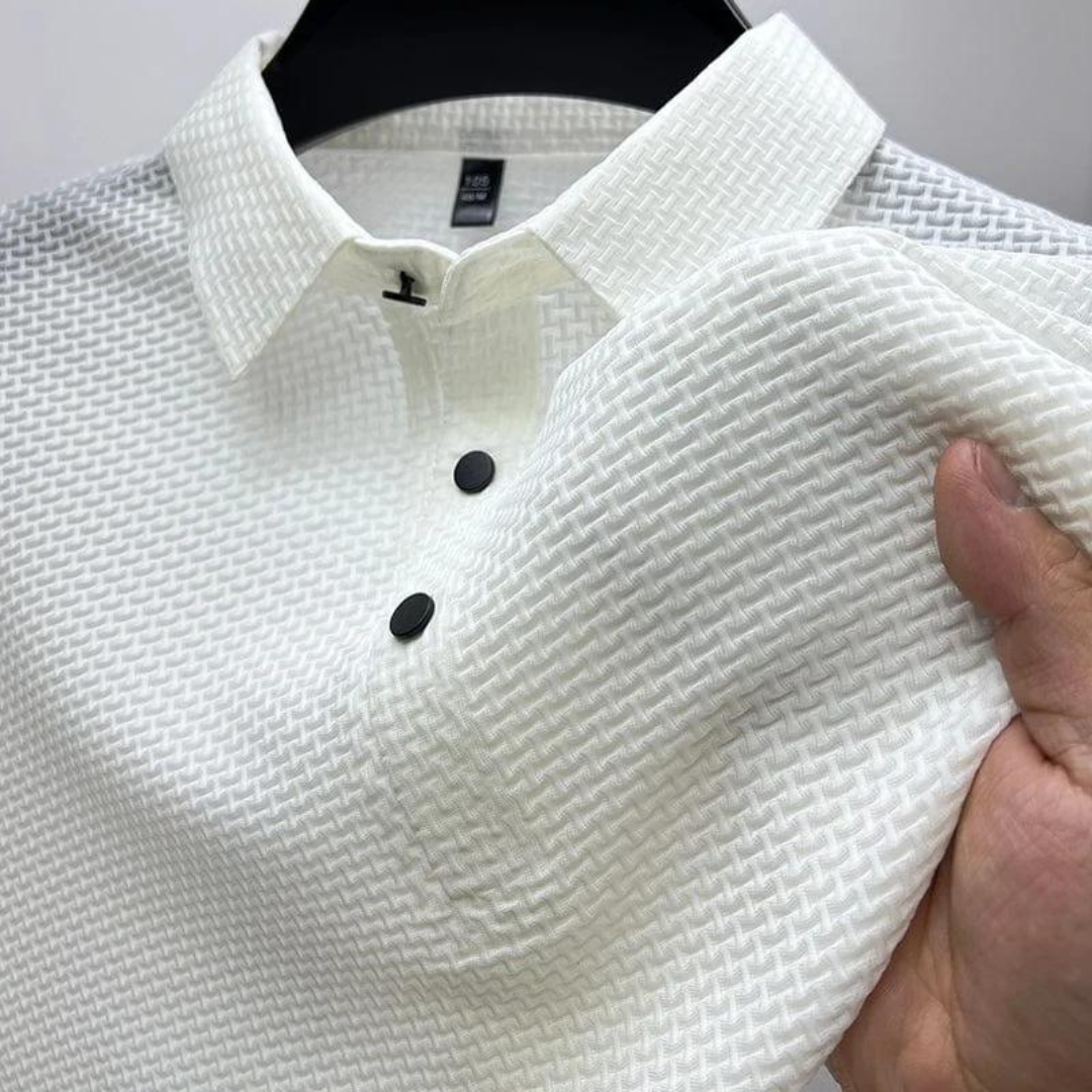 Heren Poloshirt met Mesh Details voor Stijl en Comfort Wit