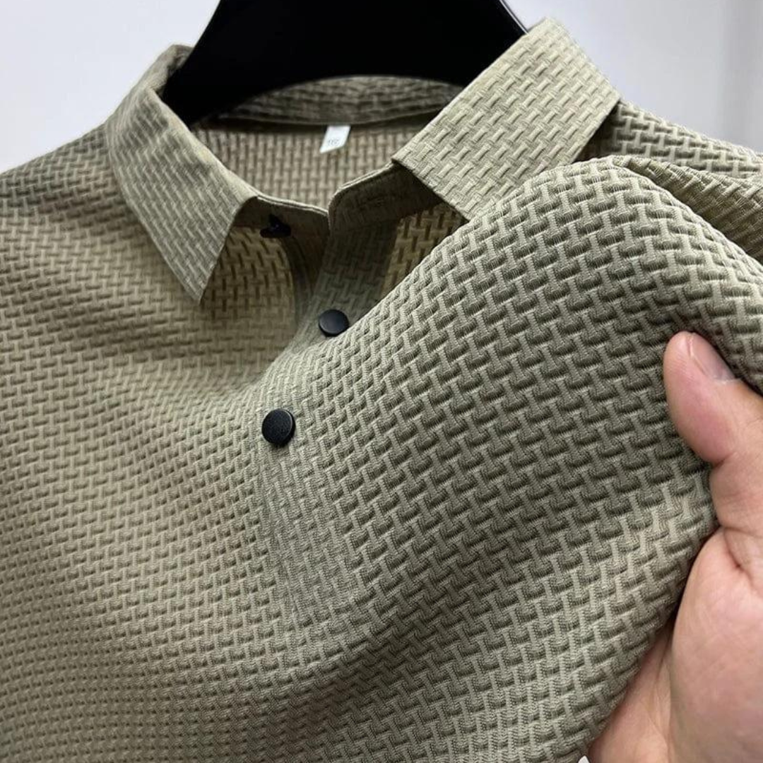 Heren Poloshirt met Mesh Details voor Stijl en Comfort Lichtgroen