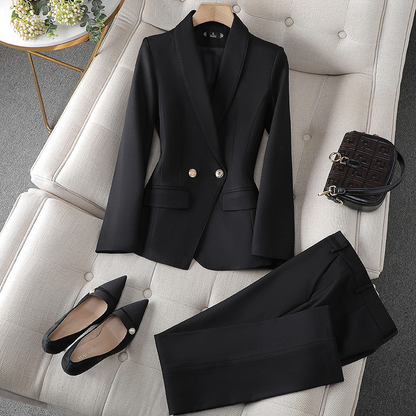 Dames Blazer Set met Getailleerde Blazer en Elegante Broek 1