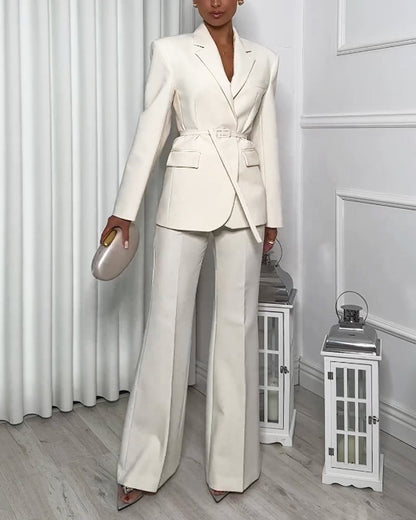 Dames Blazer met Bijpassende Broek in Recht Model voor Formele Gelegenheden 3
