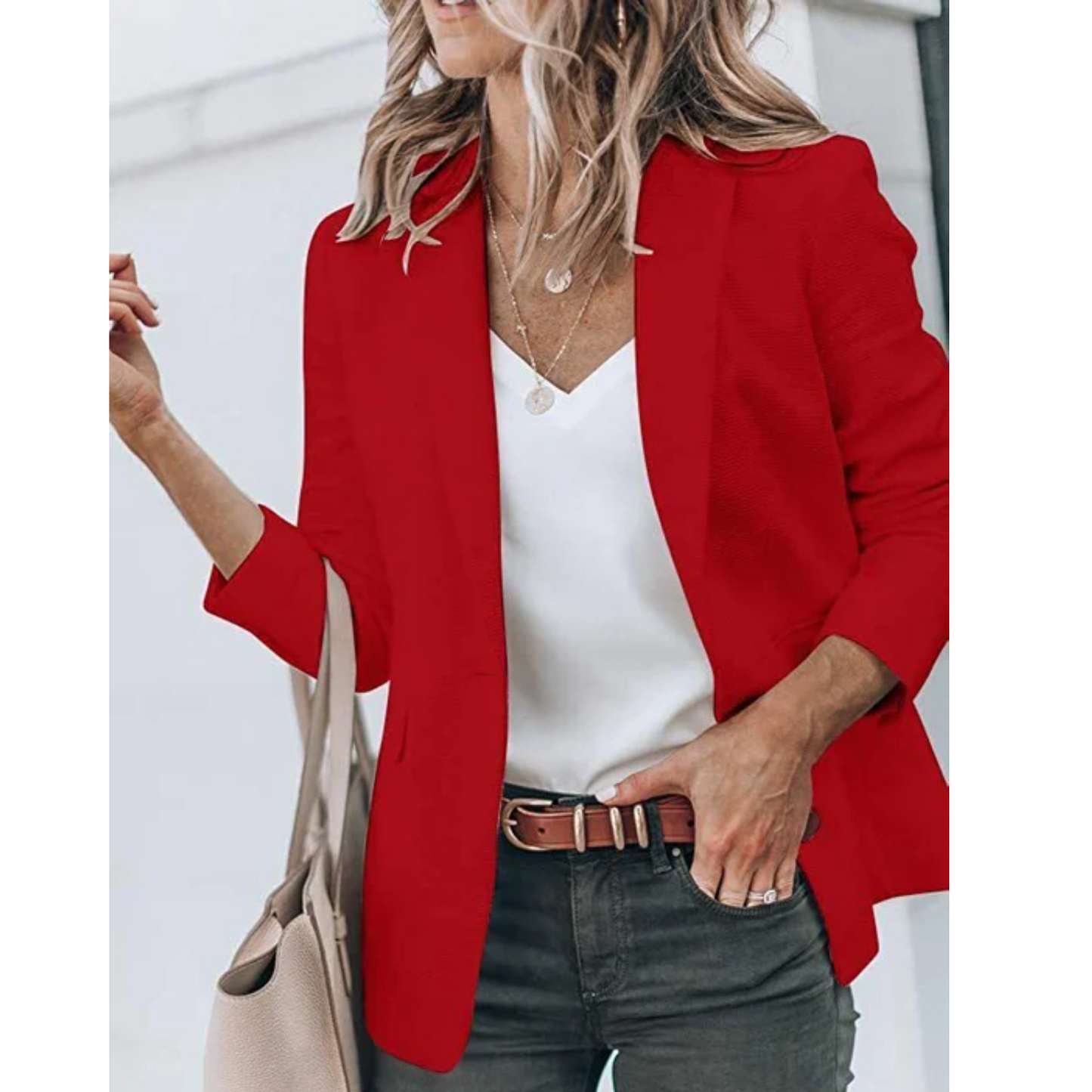 Dames Blazer met Klassiek Revers en Taillering voor Elegante Looks 10