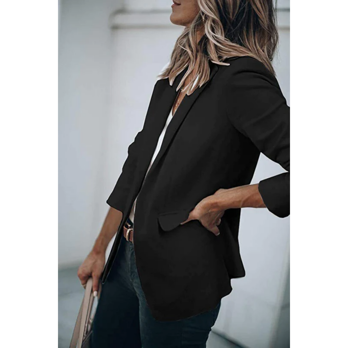Dames Blazer met Klassiek Revers en Taillering voor Elegante Looks 11