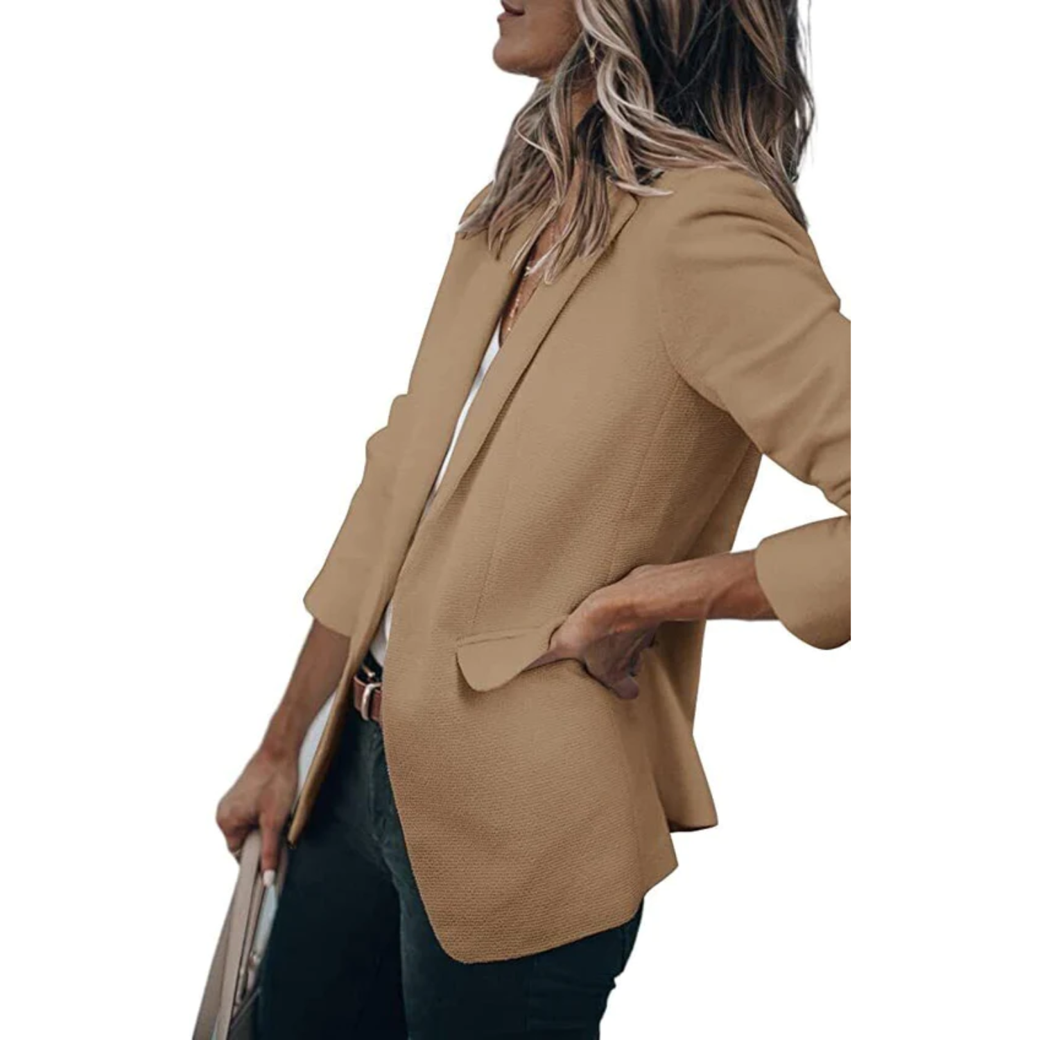 Dames Blazer met Klassiek Revers en Taillering voor Elegante Looks 4