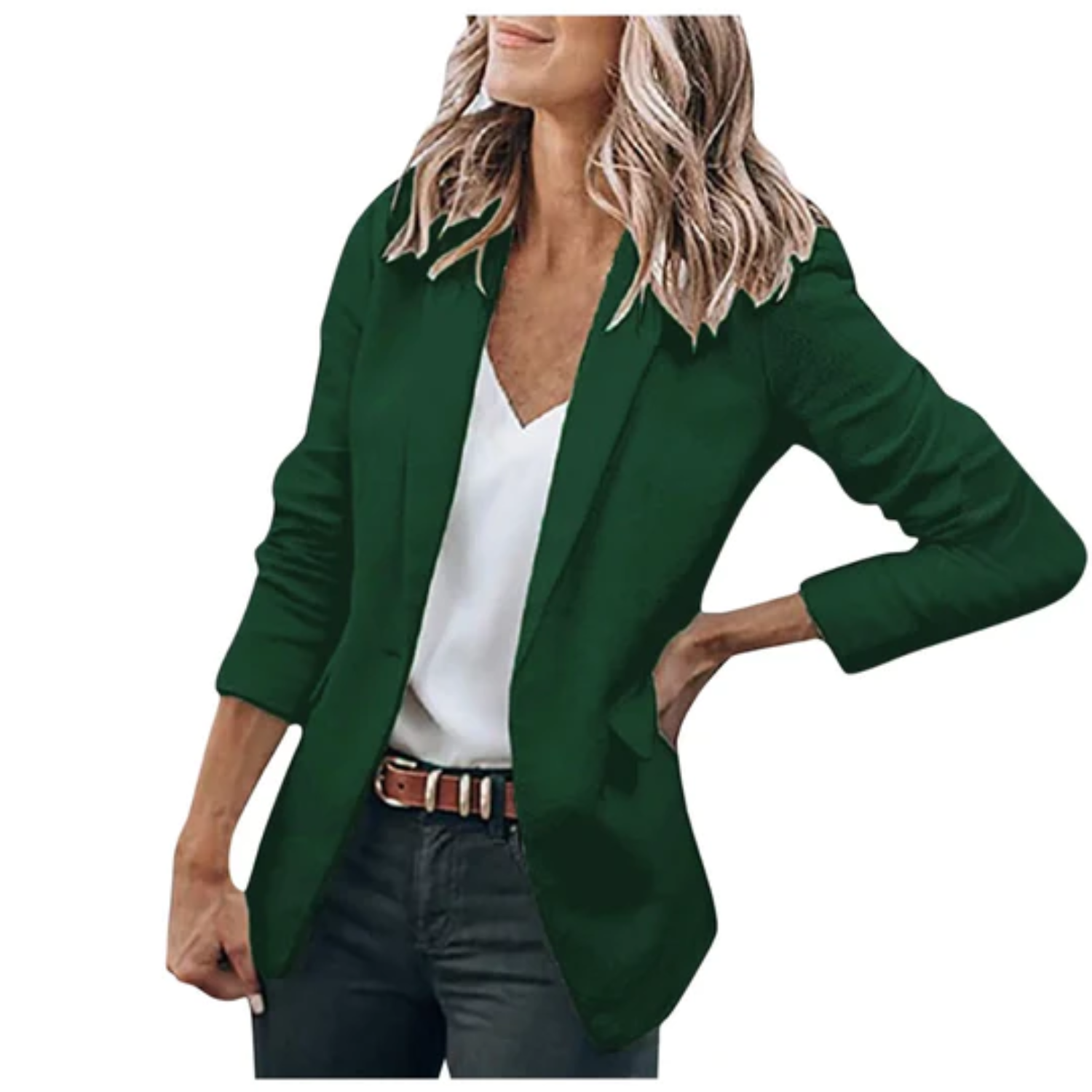 Dames Blazer met Klassiek Revers en Taillering voor Elegante Looks 6