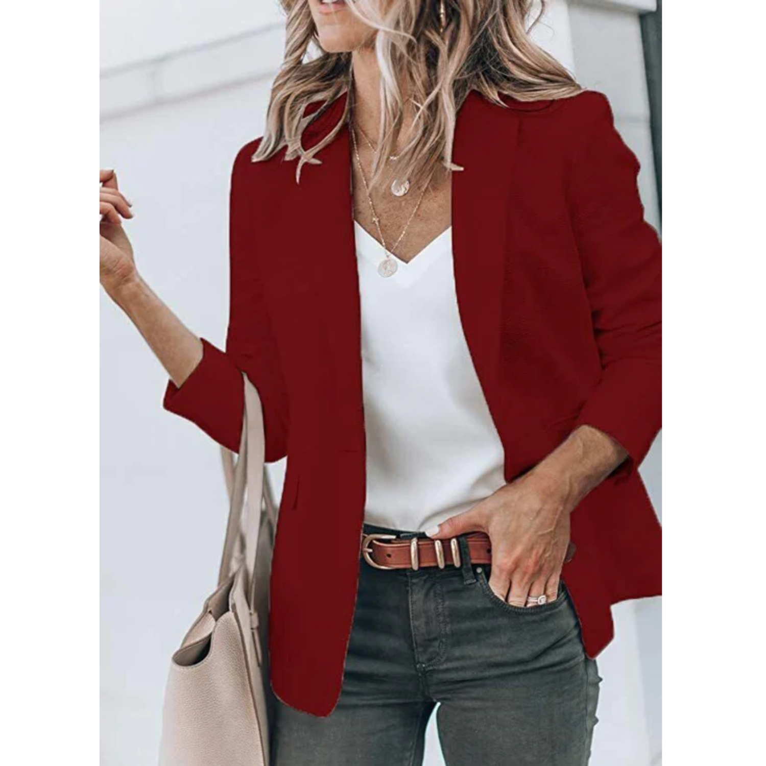Dames Blazer met Klassiek Revers en Taillering voor Elegante Looks 9