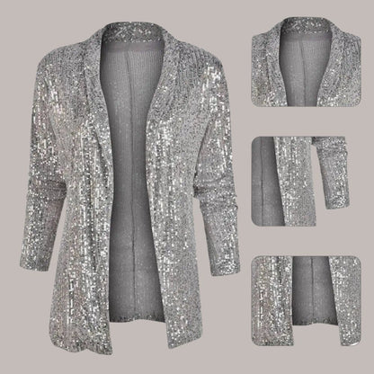 Dames Blazer met Pailletten en Elegante Afwerking 4