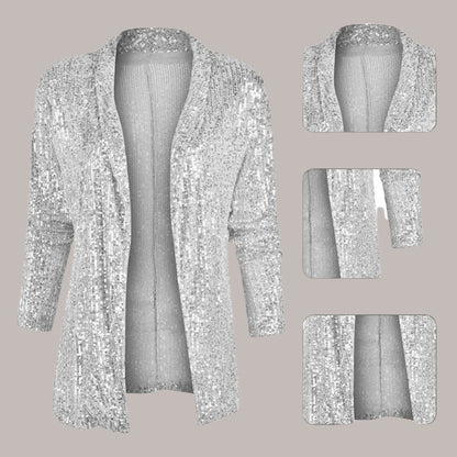 Dames Blazer met Pailletten en Elegante Afwerking 6