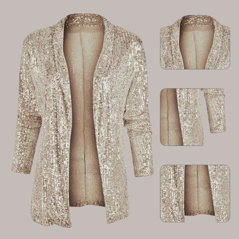Dames Blazer met Pailletten en Elegante Afwerking 8