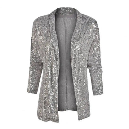 Dames Blazer met Pailletten en Elegante Afwerking 9