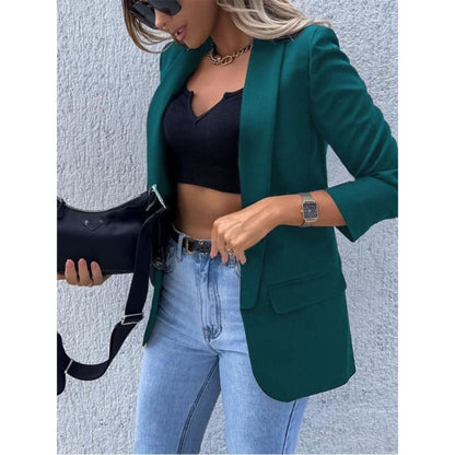 Dames Blazer met Vloeibare Snit en Moderne Stijl in Zwart 2