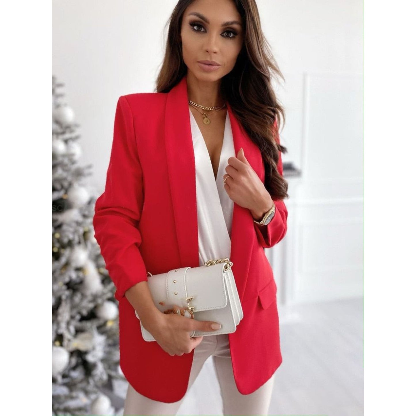 Dames Blazer met Vloeibare Snit en Moderne Stijl in Zwart 5