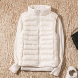 Dames Bodywarmer met Gewatteerd Ontwerp en Hoge Kraag voor Outdoor en Casual Gebruik