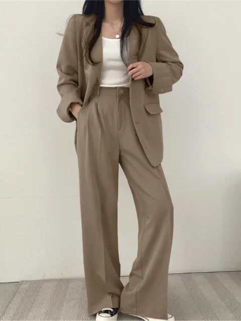 Dames Broekpak met Oversized Blazer en Wide-Leg Pantalon voor Bruiloft 4