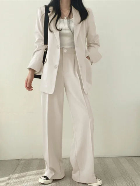 Dames Broekpak met Oversized Blazer en Wide-Leg Pantalon voor Bruiloft 5
