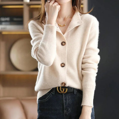 Dames Cardigan van Zachte Stof met Minimalistisch Design 2