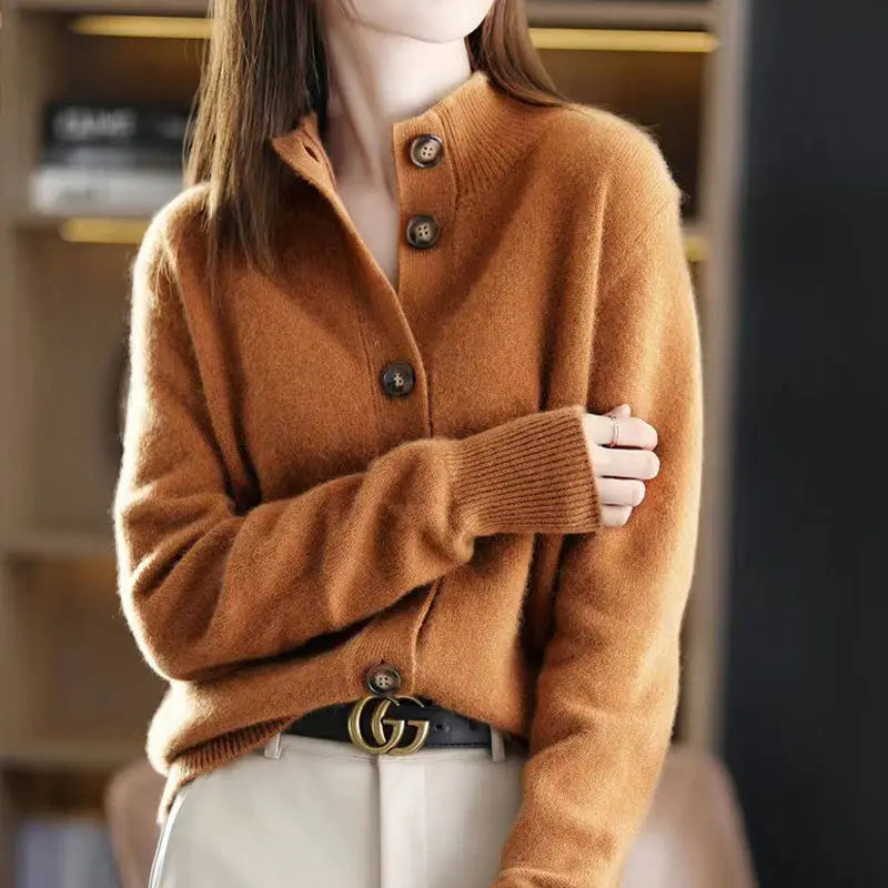 Dames Cardigan van Zachte Stof met Minimalistisch Design 3