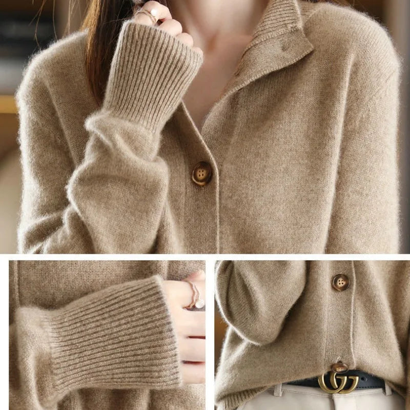 Dames Cardigan van Zachte Stof met Minimalistisch Design 5