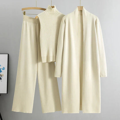 Dames Co Ord Set met Lange Cardigan en Mouwloze Coltrui voor Comfy Look 10