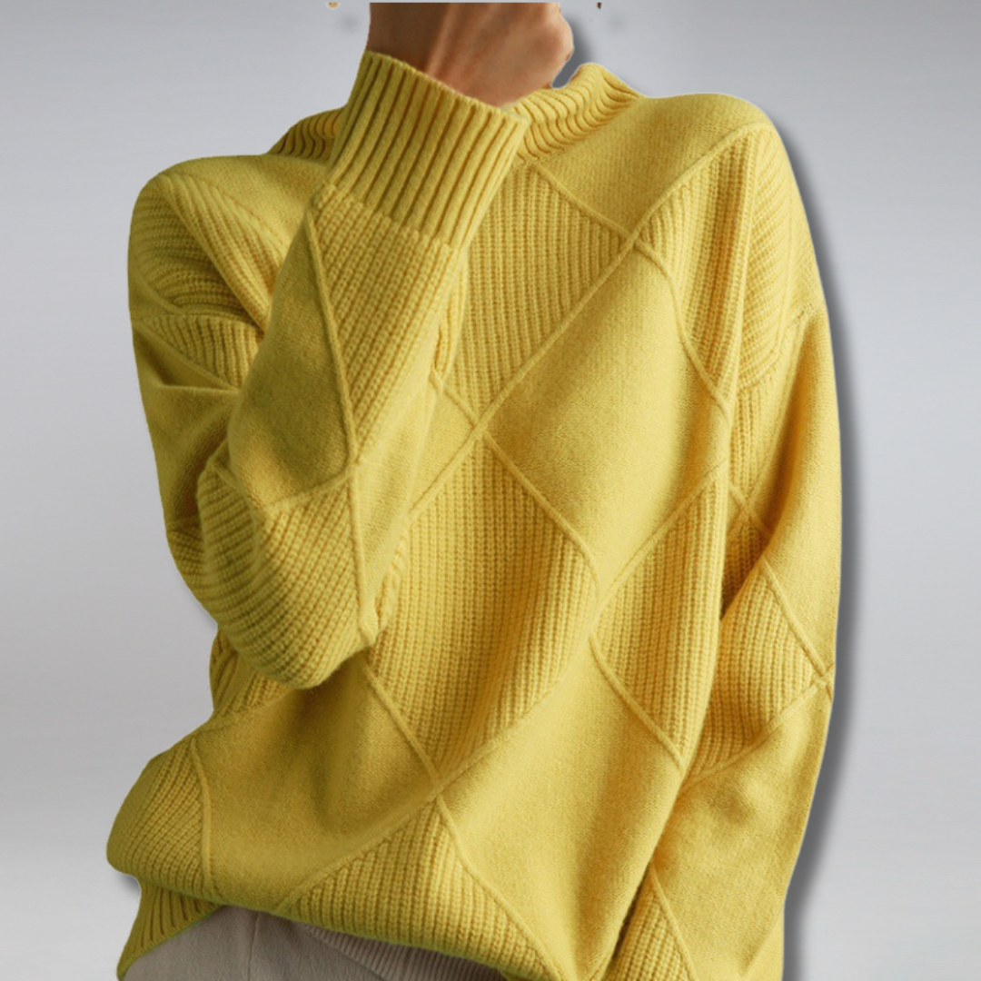 Dames Coltrui van Cashmere met Luxe Comfort en Hoge Kraag 0