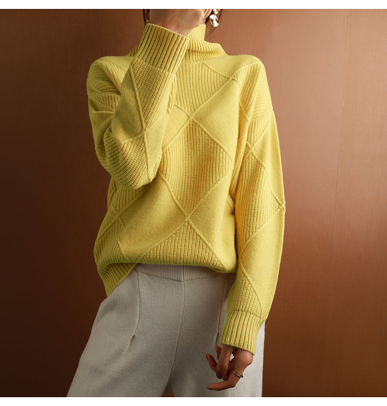 Dames Coltrui van Cashmere met Luxe Comfort en Hoge Kraag 1