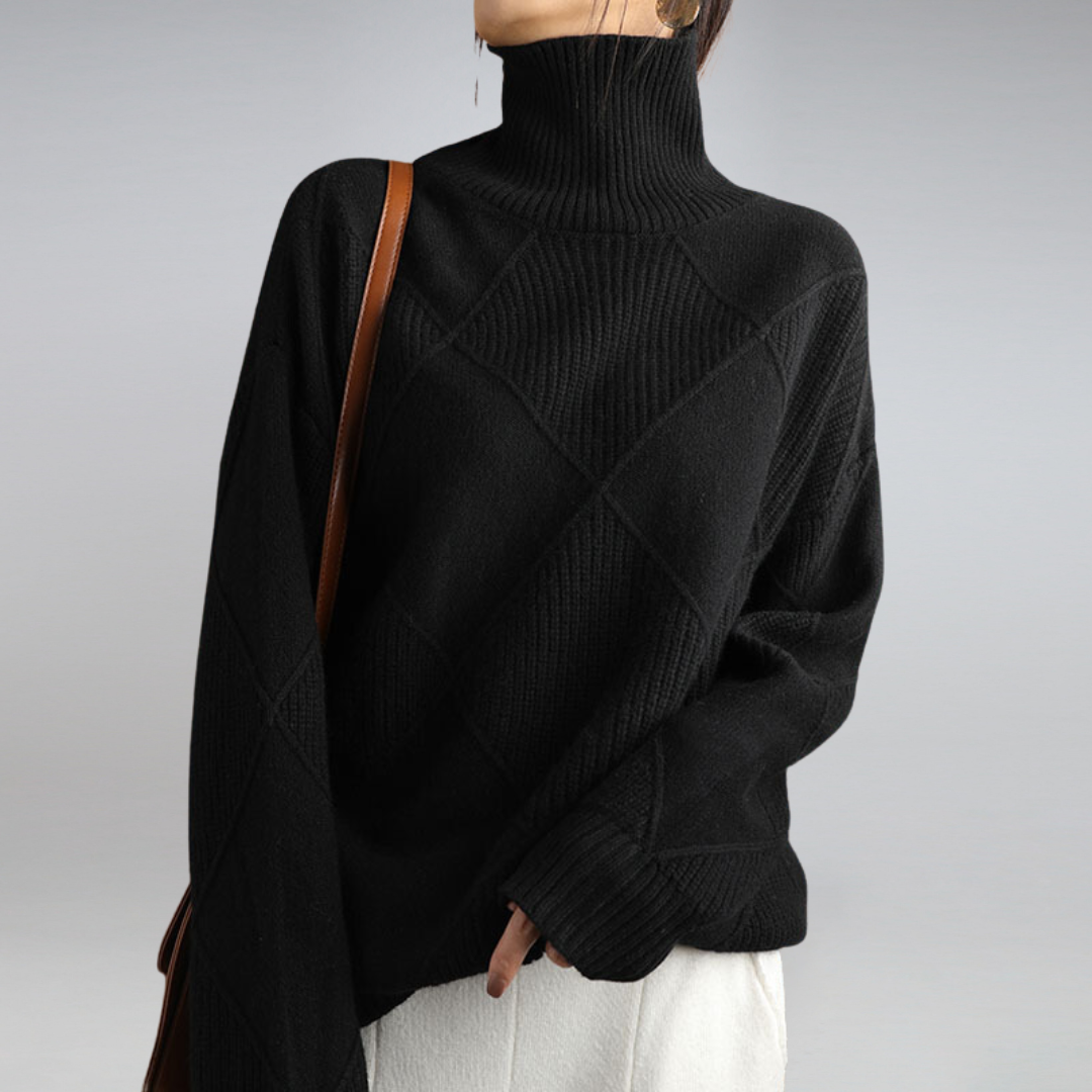 Dames Coltrui van Cashmere met Luxe Comfort en Hoge Kraag 11