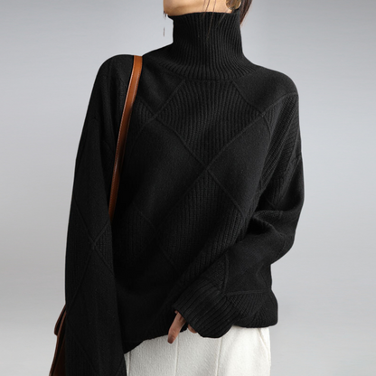 Dames Coltrui van Cashmere met Luxe Comfort en Hoge Kraag 11