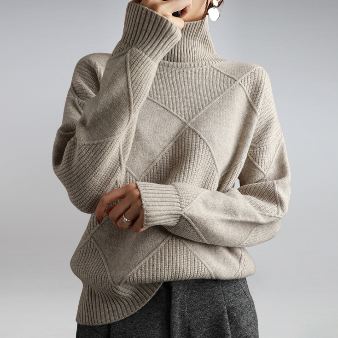 Dames Coltrui van Cashmere met Luxe Comfort en Hoge Kraag 13