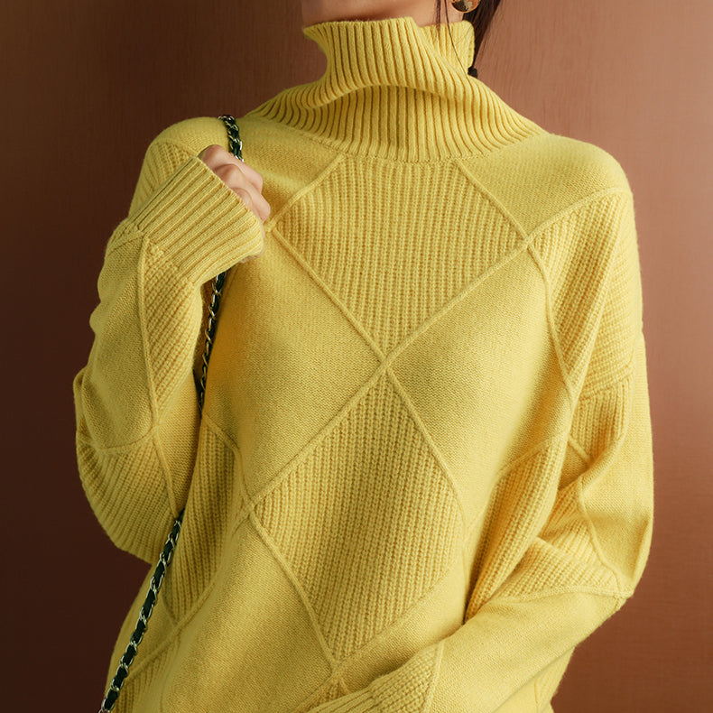 Dames Coltrui van Cashmere met Luxe Comfort en Hoge Kraag 2