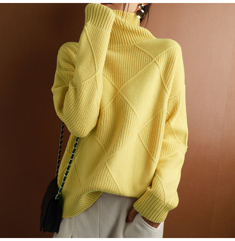 Dames Coltrui van Cashmere met Luxe Comfort en Hoge Kraag 3