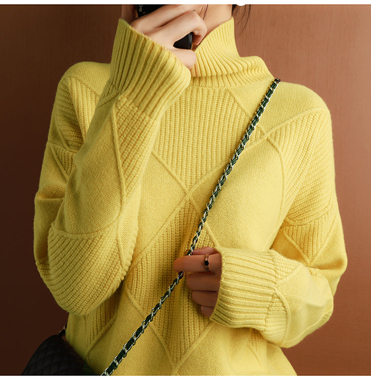 Dames Coltrui van Cashmere met Luxe Comfort en Hoge Kraag 6