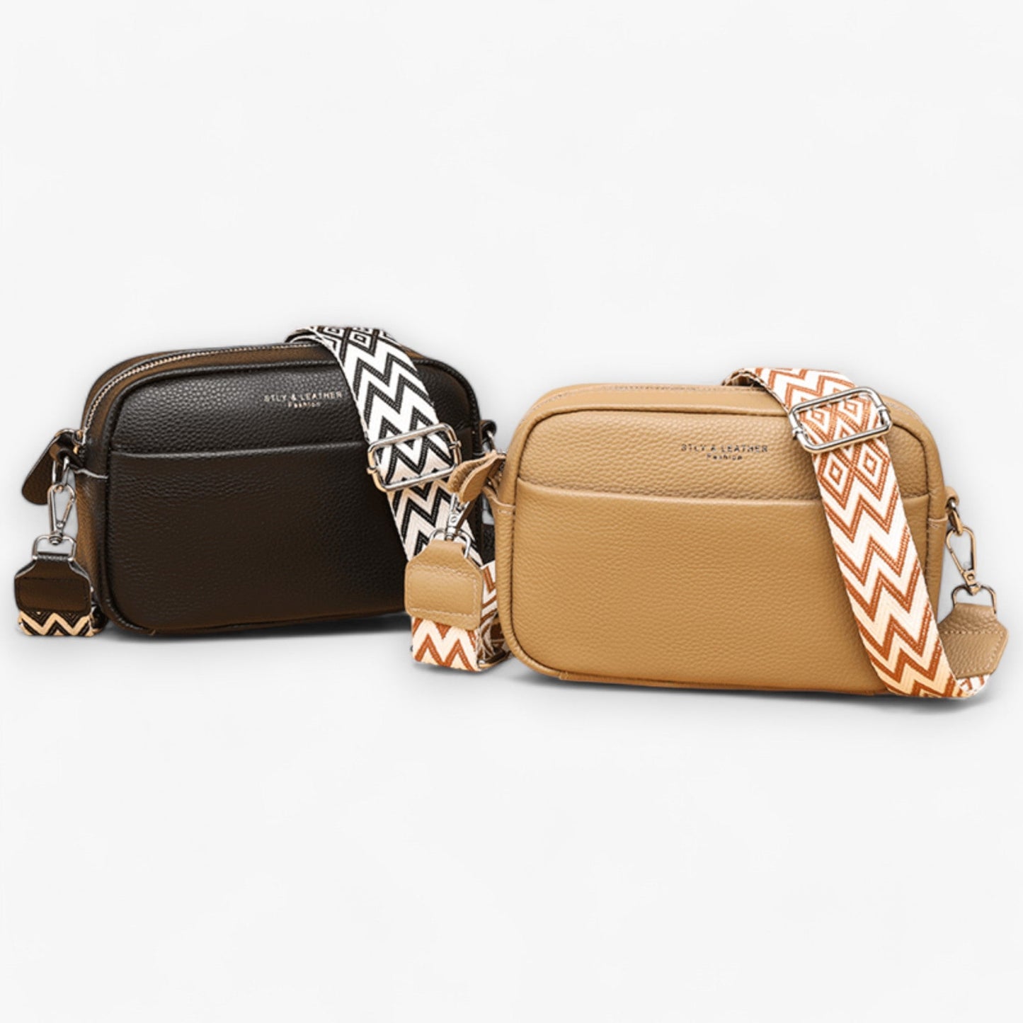 Dames Crossbody Tas van Leer met Rits en Ruime Opbergruimte 1