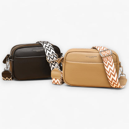Dames Crossbody Tas van Leer met Rits en Ruime Opbergruimte 1