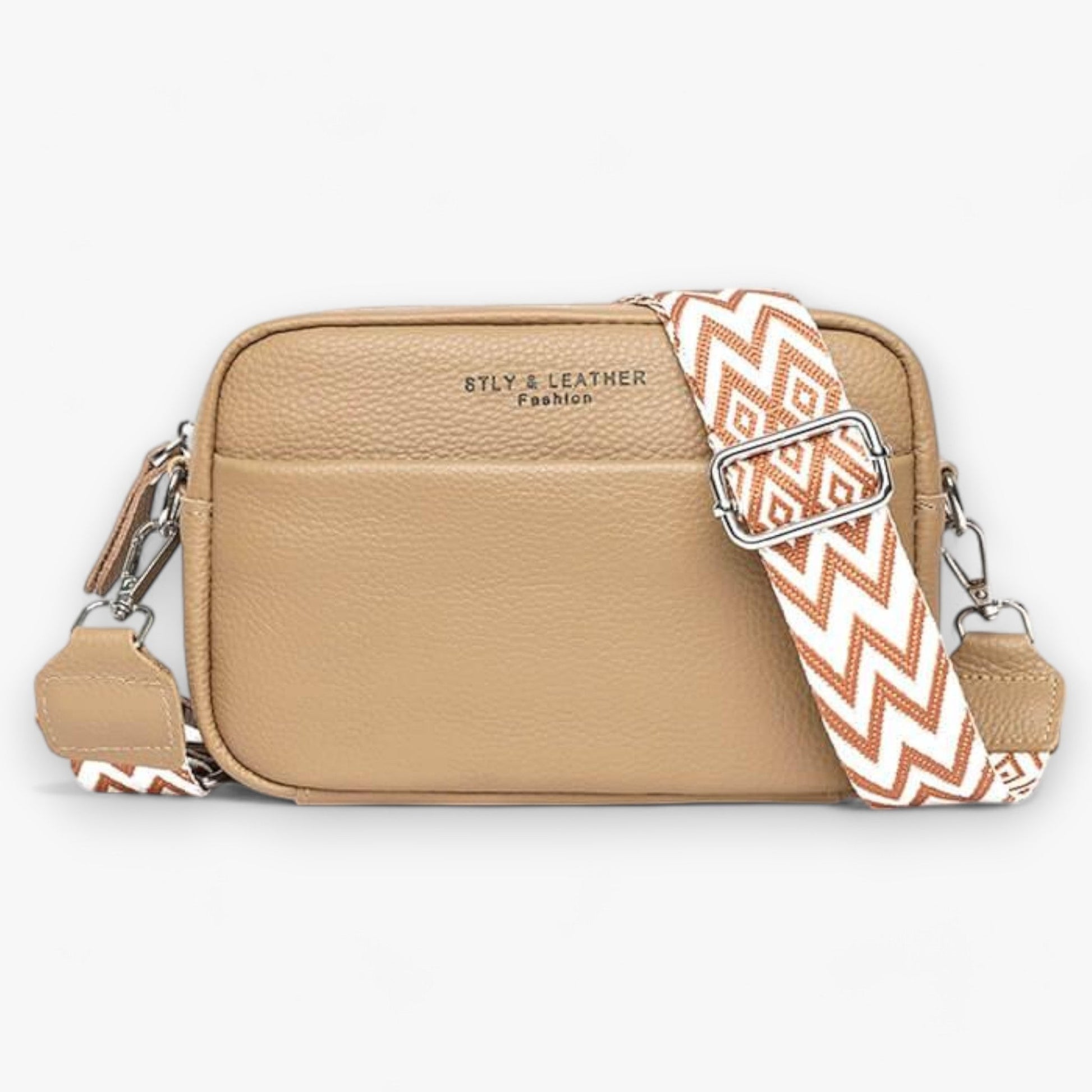 Dames Crossbody Tas van Leer met Rits en Ruime Opbergruimte 4